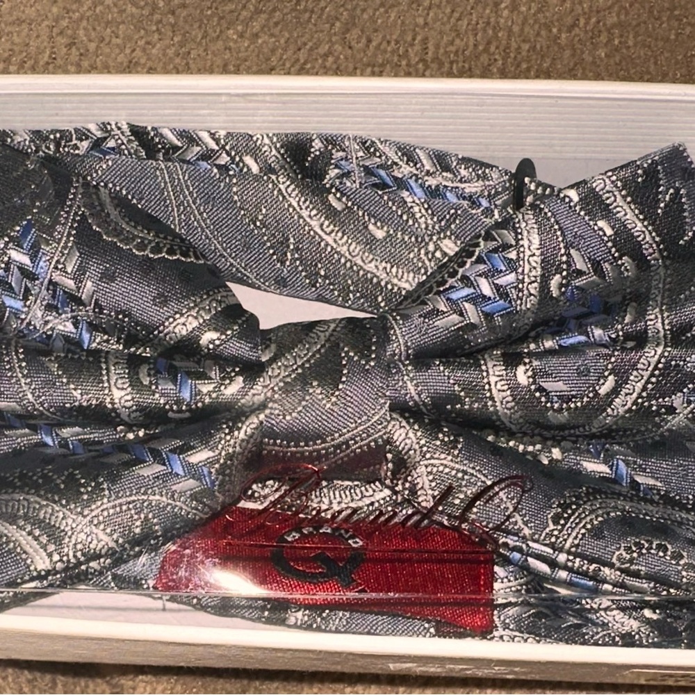 Elegant Gray and Blue Paisley Tie